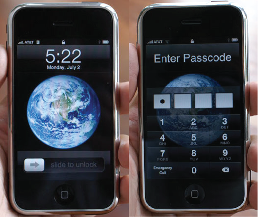 iPhone OS 1 锁屏（2007）