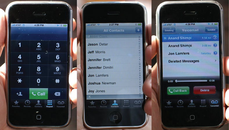 iPhone OS 1 电话、通讯录与语音信箱（2007）